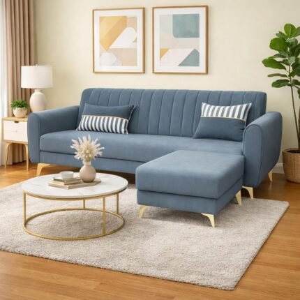 Premium Luster 4 Seater L Shape Sofa Set