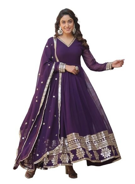 Fashion Basket Havy Georgette Embroidered Anarkali Dress for Women